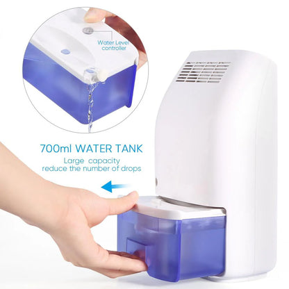 Tbest 700ml Compact Auto Min Dehumidifier Ultra Quiet Lightweight Portable Dehumidifier for Small Rooms Bathroom, Bedroom, Wardrobe Room, Closet