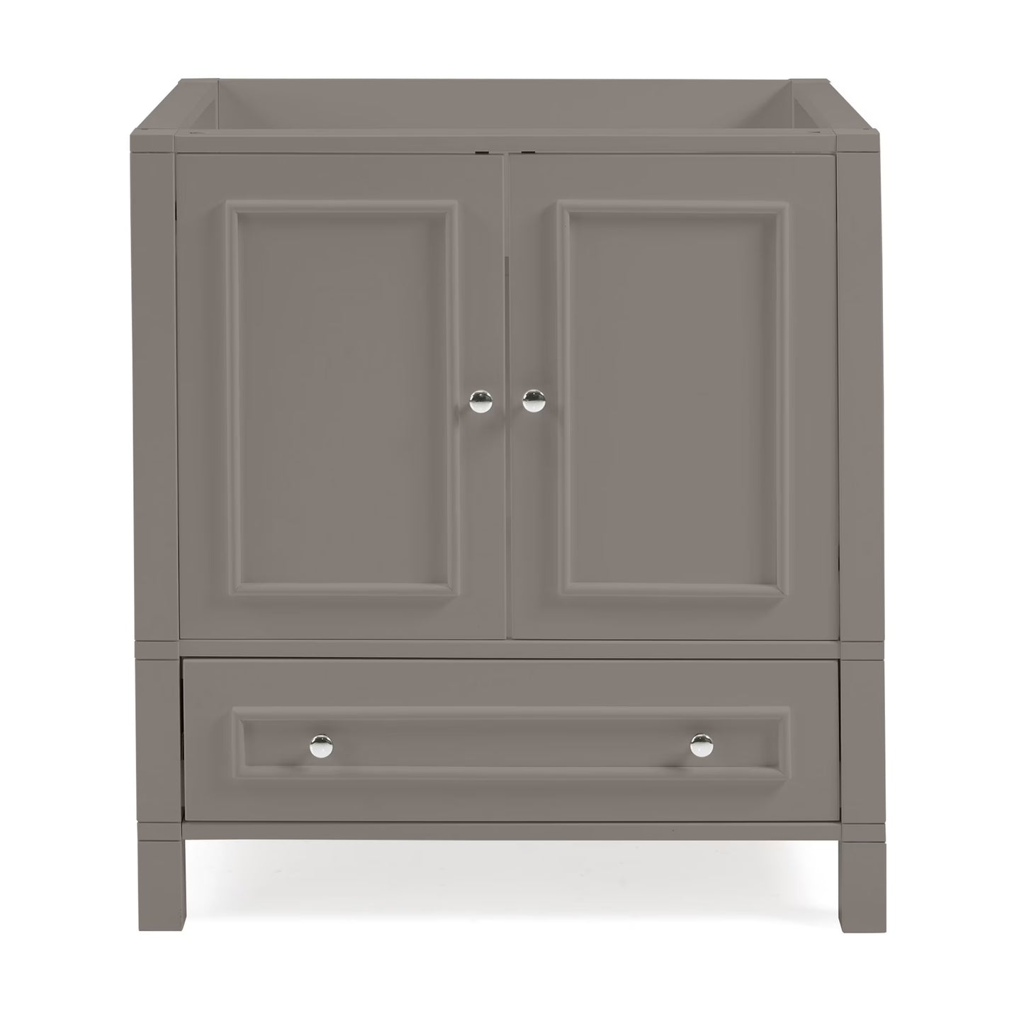 Alaterre Furniture Williamsburg 30 in. Bathroom Vanity - Freestanding Cabinet Without Sink - Small Wood Vanity with Soft-Close Doors, Gray