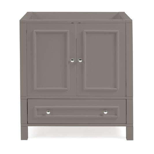 Alaterre Furniture Williamsburg 30 in. Bathroom Vanity - Freestanding Cabinet Without Sink - Small Wood Vanity with Soft-Close Doors, Gray