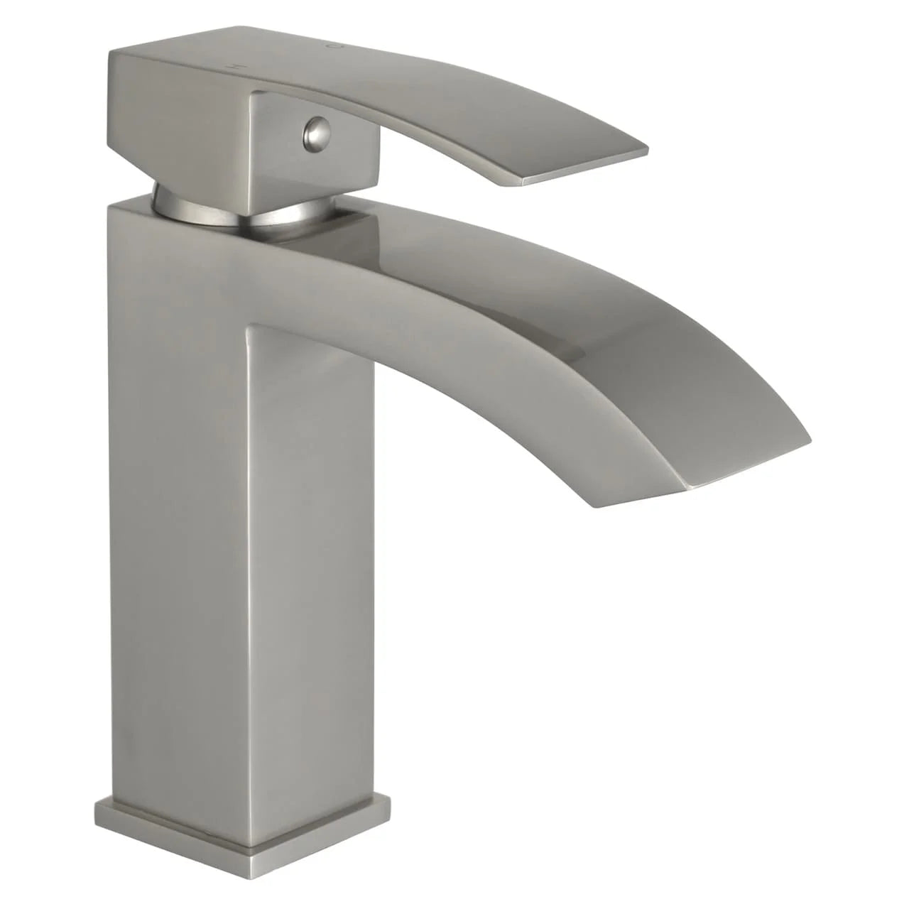 Marella 6" Single Hole Single Handle Modern Bathroom Sink Faucet, Matte White/Polished Chrome