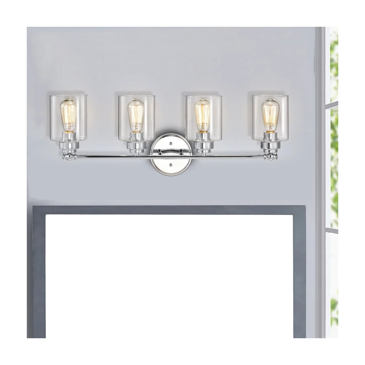 CHLOE Karson Transitional 4 Light Chrome Bath Vanity Fixture 30" Wide