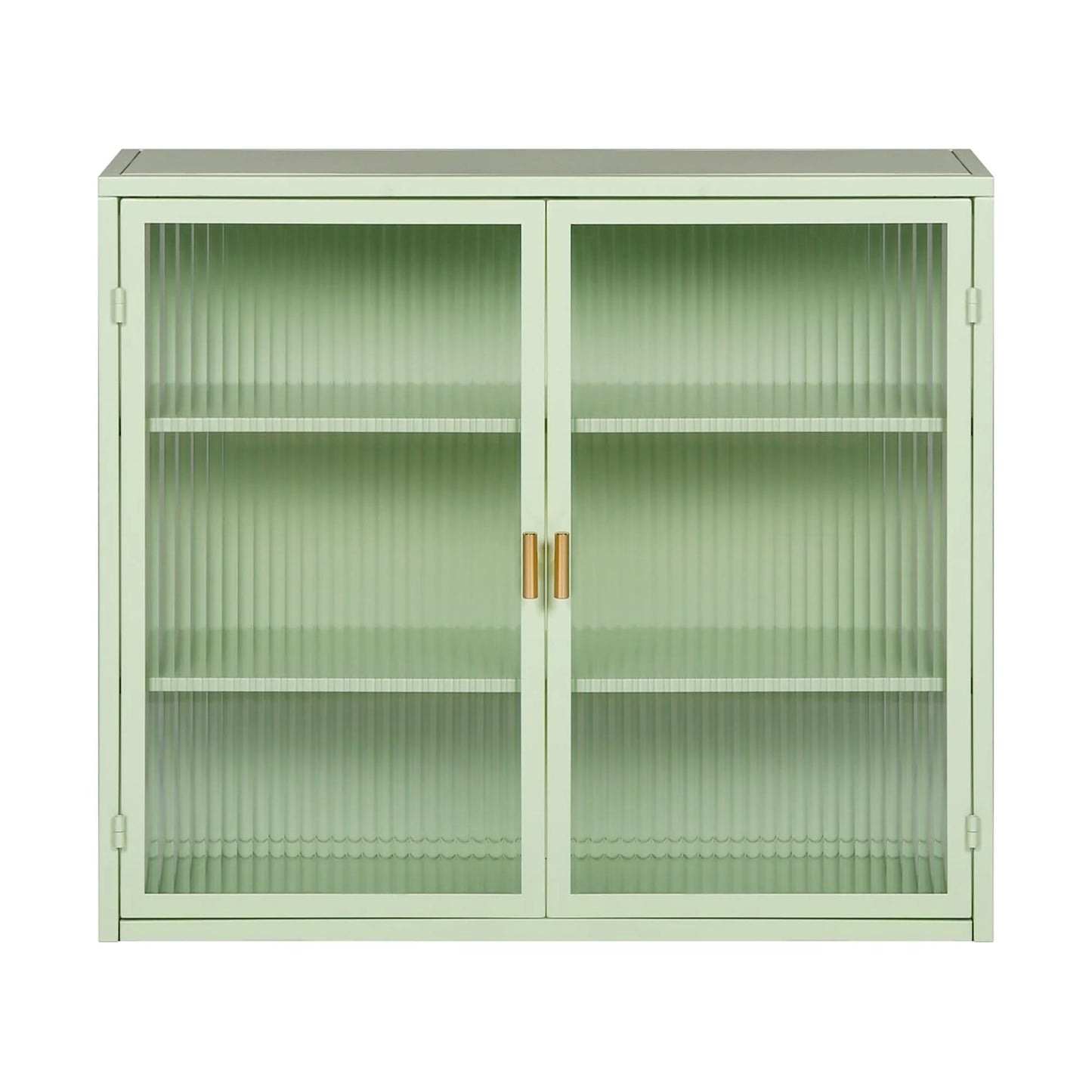 27.56"Modern Wall Cabinet with Glass Doors, Bathroom Cabinet with Featuring Three-tier Storage for Entryway Living Room, Bathroom or Dining Room, Mint Green