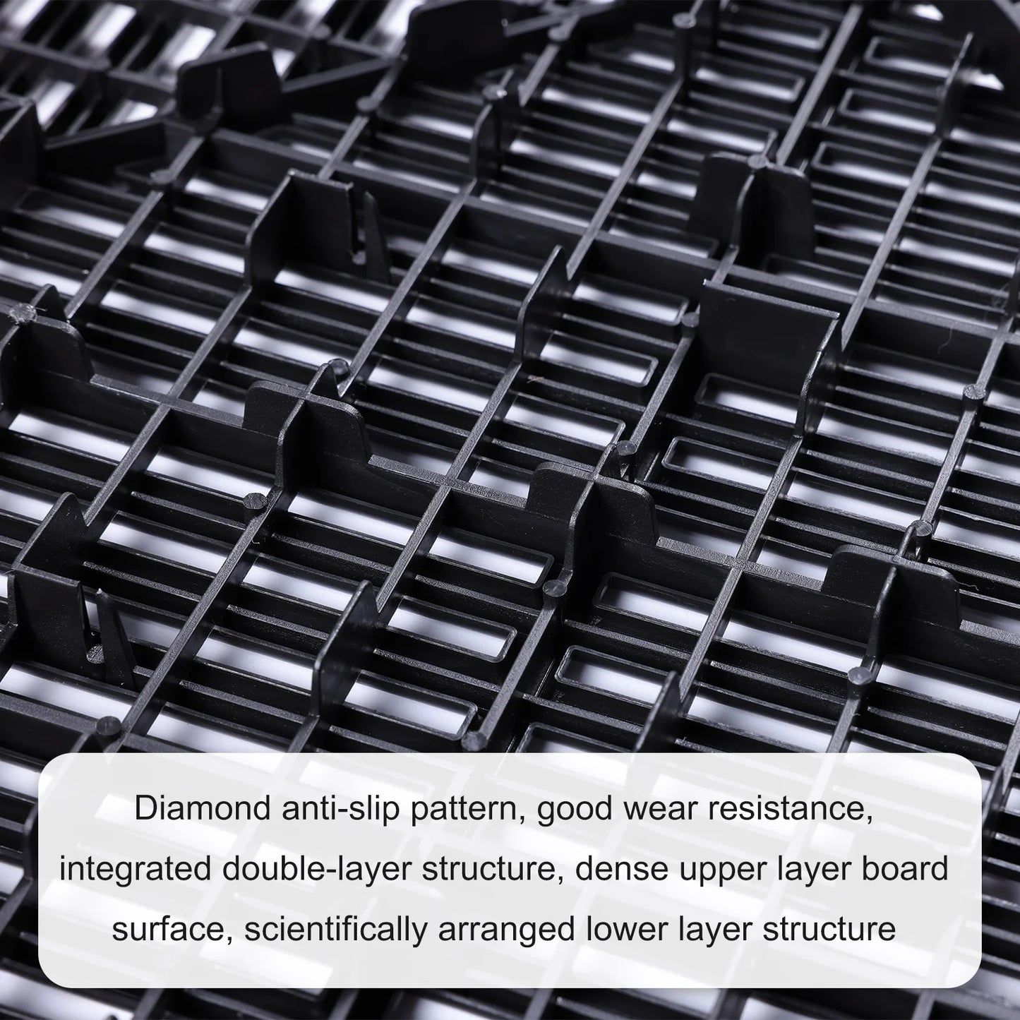 0.71IN Thrick Garage Tiles Interlocking 15.8x15.8in 34PCS Large Drainage Tiles Flooring Cover for Pool Shower Bathroom Deck Patio Outdoor, Black