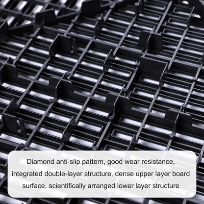 0.71IN Thrick Garage Tiles Interlocking 15.8x15.8in 34PCS Large Drainage Tiles Flooring Cover for Pool Shower Bathroom Deck Patio Outdoor, Black