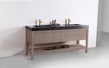 Bibury 72" Chestnut Oak Freestanding Bathroom Vanity