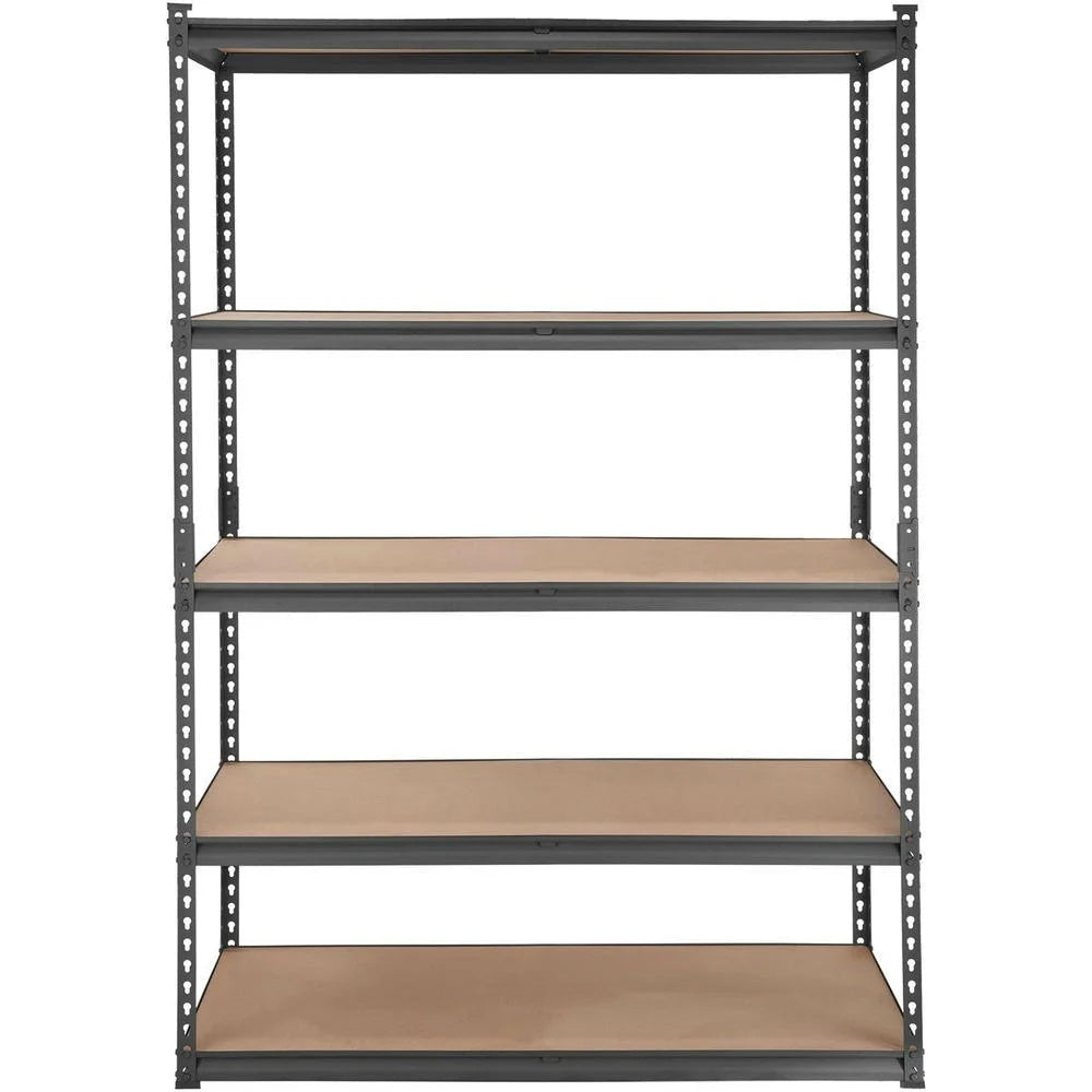 Choco Moon Heavy Duty 5-Tier Garage Shelves, 2000 lbs, Black Steel Organizer, Perfect for Kitchen Pantry, Basement, Bathroom, Laundry Room