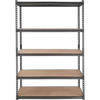 Choco Moon Heavy Duty 5-Tier Garage Shelves, 2000 lbs, Black Steel Organizer, Perfect for Kitchen Pantry, Basement, Bathroom, Laundry Room