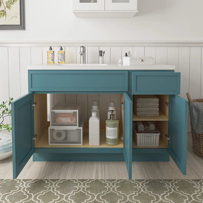 51" Freestanding Bathroom Vanity Cabinet without Top in Sea Green