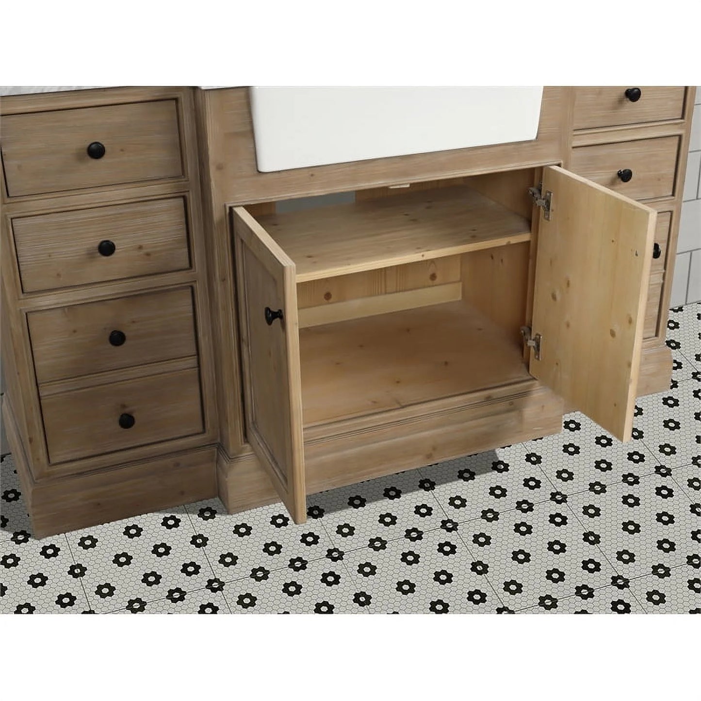 Ari Kitchen & Bath Kelly 60" Solid Wood Bathroom Vanity in Weathered Fir