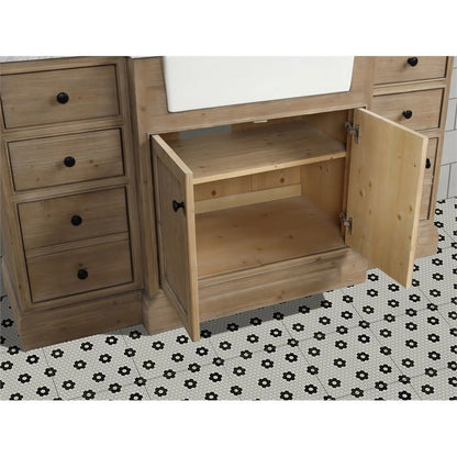 Ari Kitchen & Bath Kelly 60" Solid Wood Bathroom Vanity in Weathered Fir