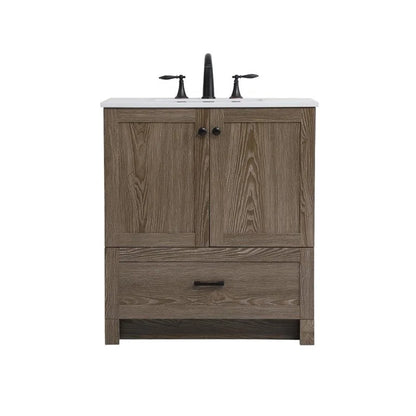 30 inch Single Bathroom Vanity in Natural oak