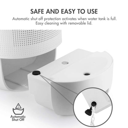 Tenergy Sorbi 1000ml Air Dehumidifier w/Air Purifying Function, True HEPA Filter, Auto Shutoff, Touch Control Adjustable Air Speed, Ultra-Quiet Allergies Eliminator, Ideal for Closets and Bathrooms