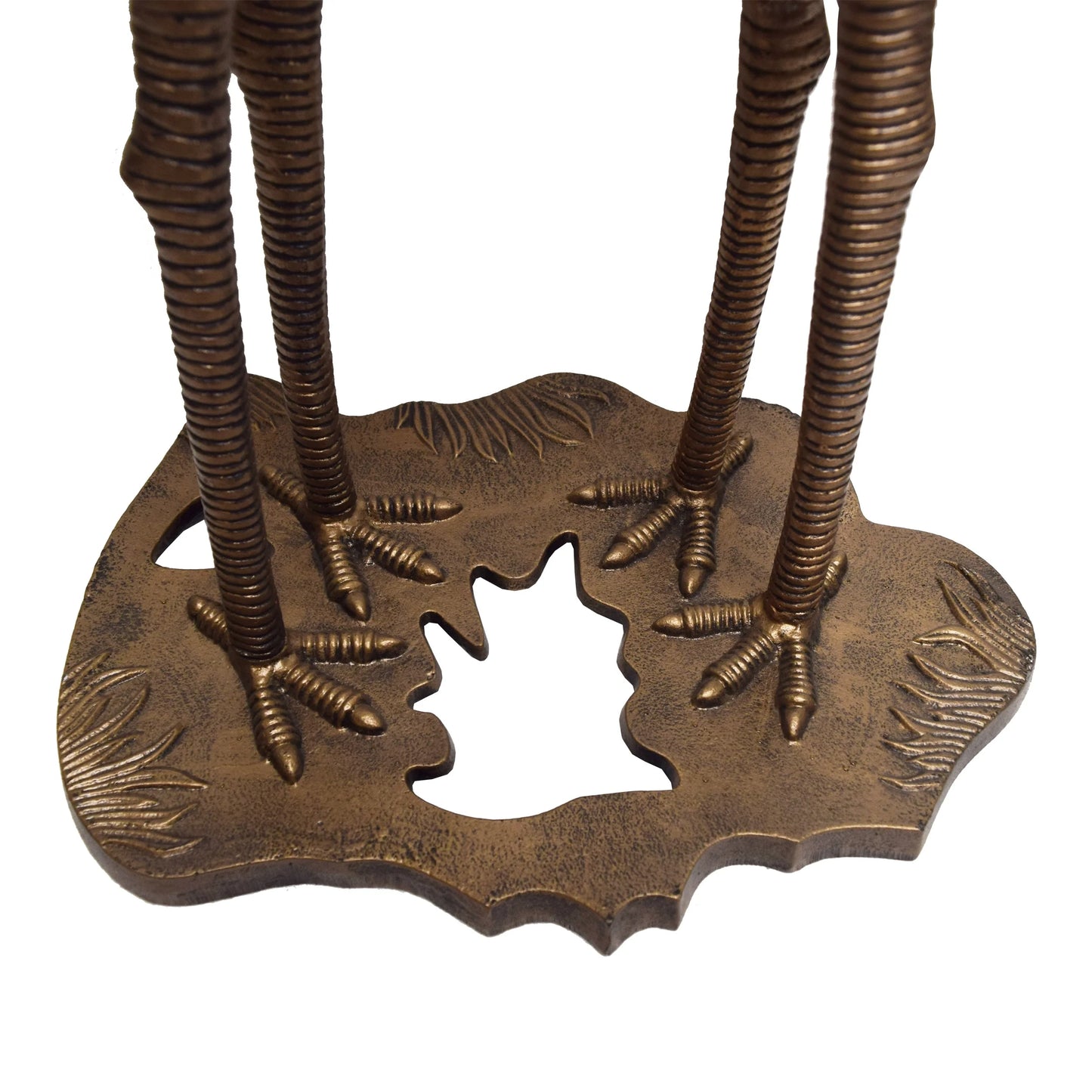 Oakland Living Corporation Cast Aluminum 30-in Twin Crane Bird Bath with Leaf Bowl Antique Pewter