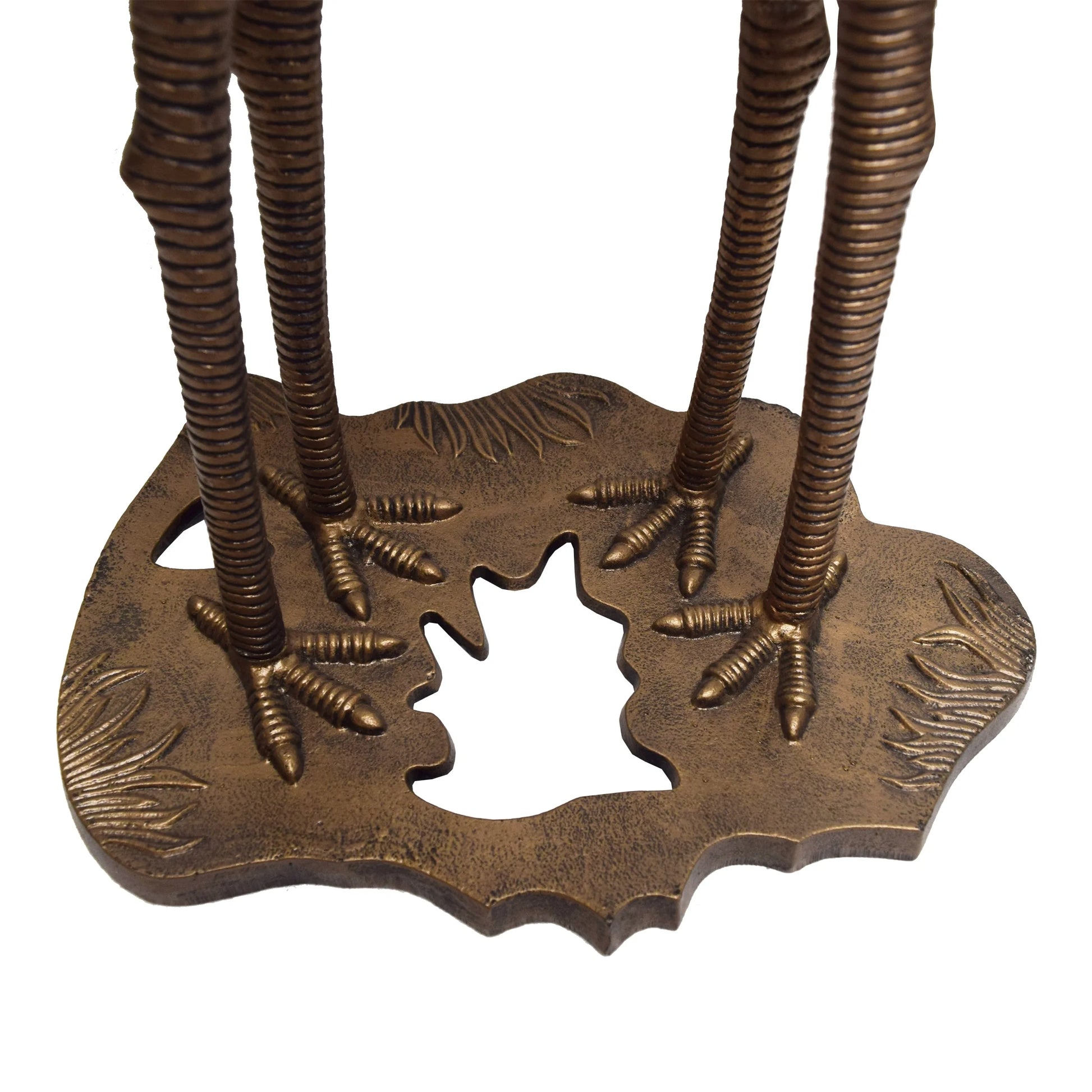 Oakland Living Corporation Cast Aluminum 30-in Twin Crane Bird Bath with Leaf Bowl Antique Pewter