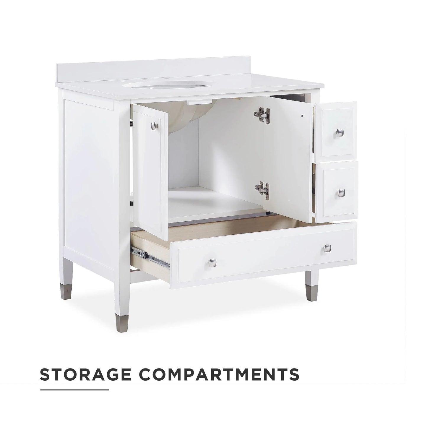 DHP Metcalfe 36 Inch Bathroom Vanity, White