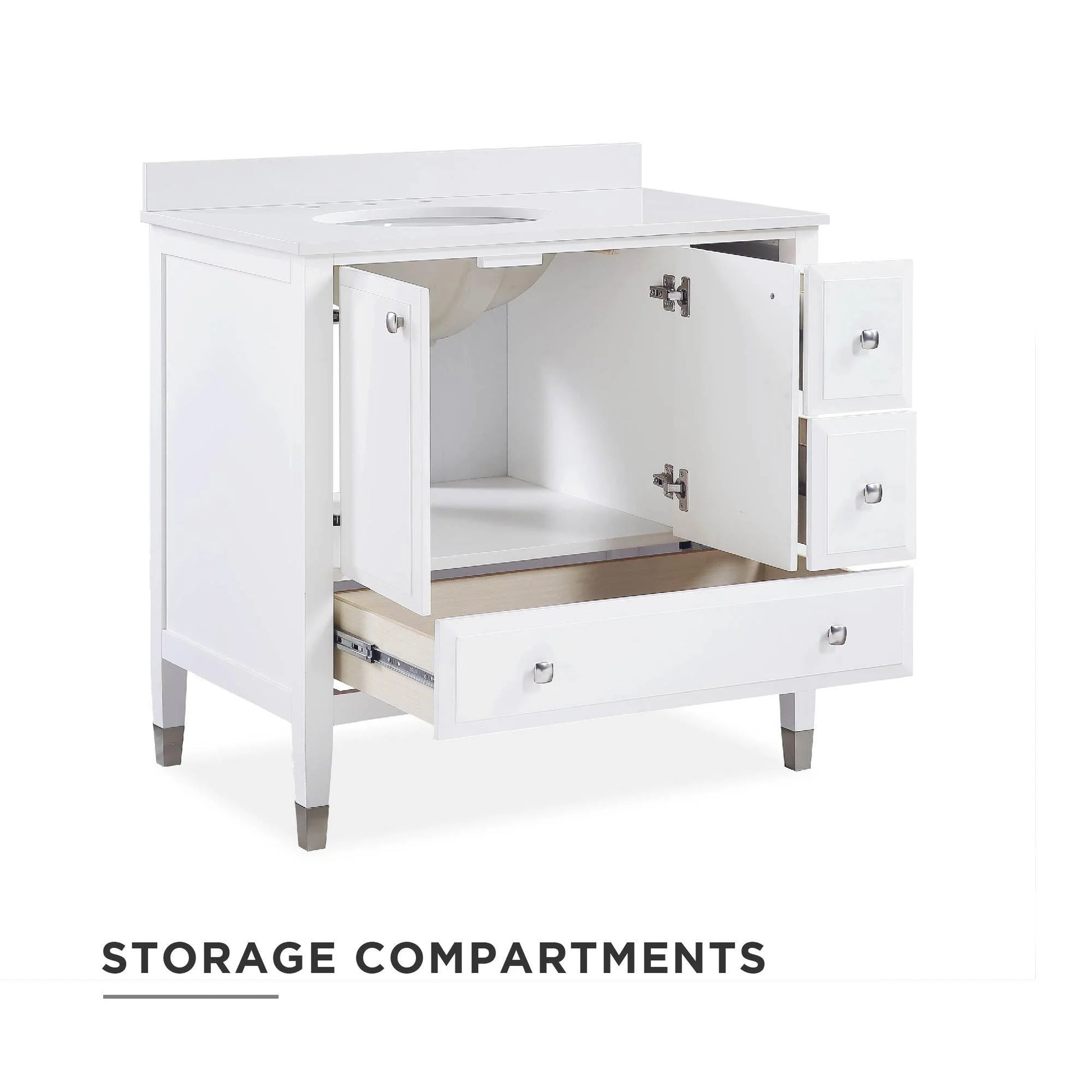 DHP Metcalfe 36 Inch Bathroom Vanity, White