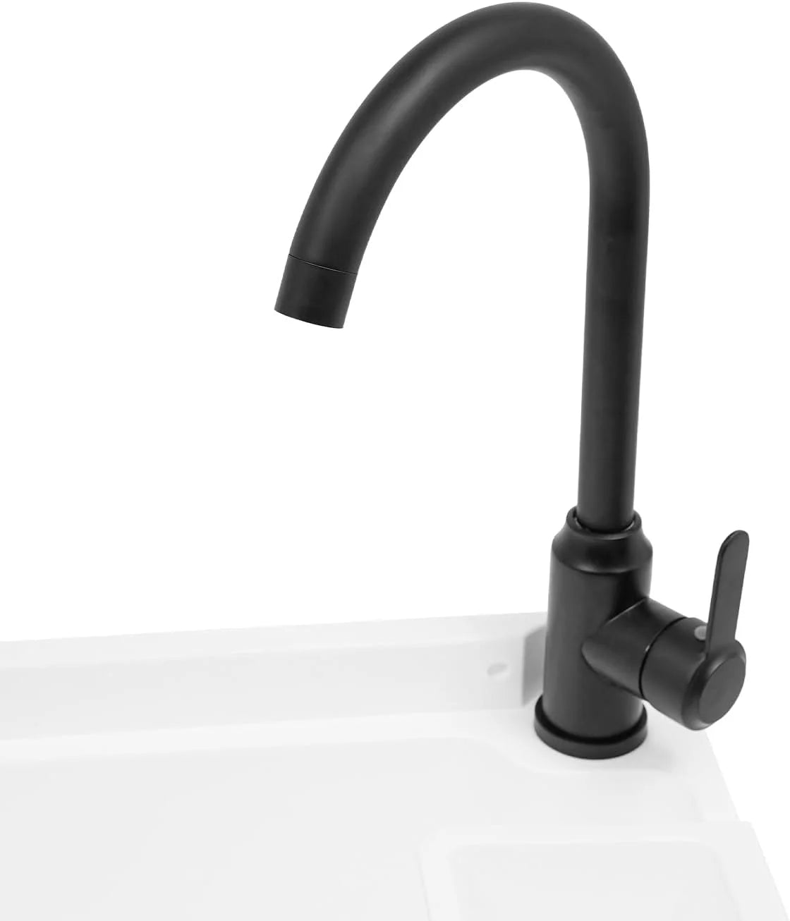 Wall-Mounted Utility Sink Tub Kit with Aluminum Alloy Faucet and Soap Box,Black Anti-clogging Laundry Sink for Bathrooms, Sundry Rooms, Garages(White)