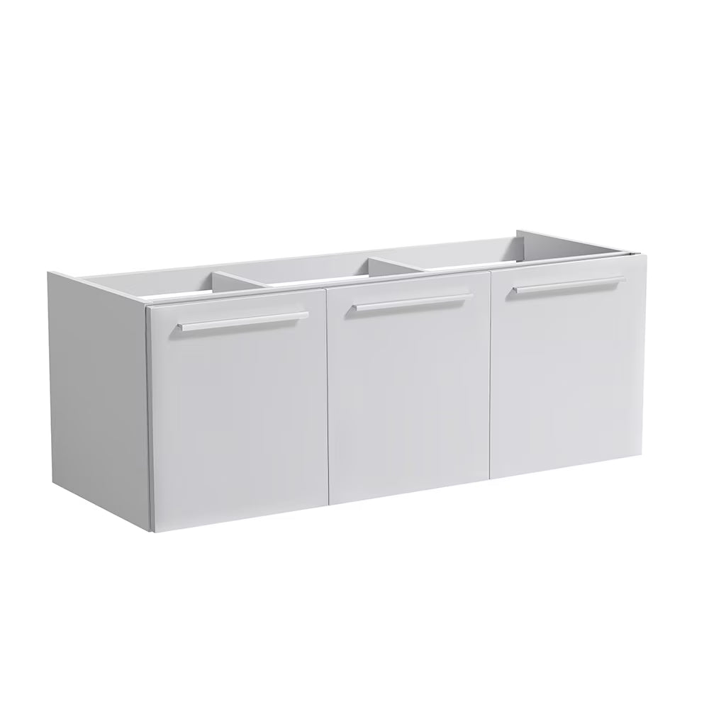 Vista 47"Wall Hung Dbl Sinks Wood Bathroom Cabinet in Brown