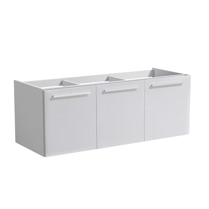 Vista 47"Wall Hung Dbl Sinks Wood Bathroom Cabinet in Brown