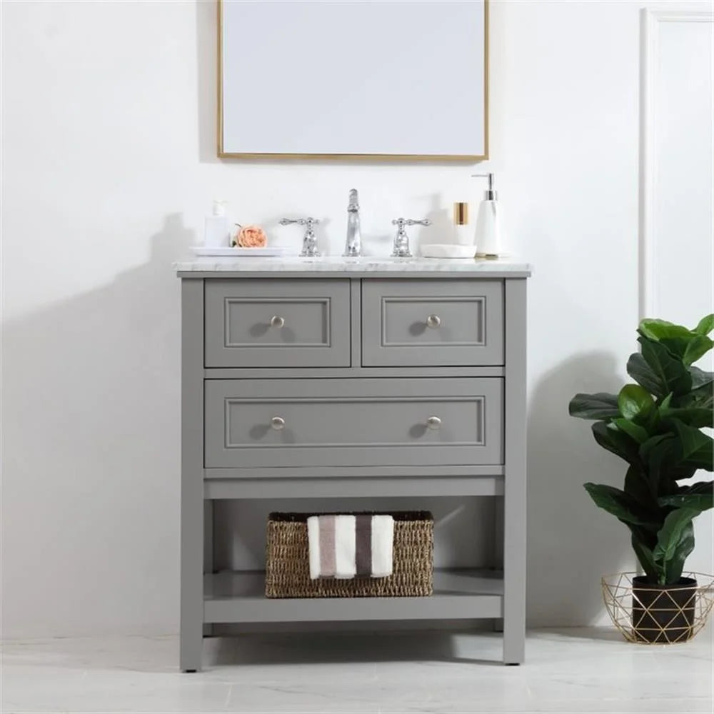 30 in. single bathroom vanity set in Grey