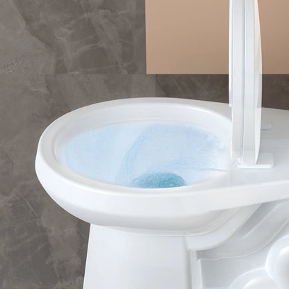 Two Piece Toilet, Elongated ADA 17" Height, Side Press Flush Split Toilet with Under-Locking Lid, Toilets for Bathrooms Comfort, Powerful Flushing American Standard Toilet, White