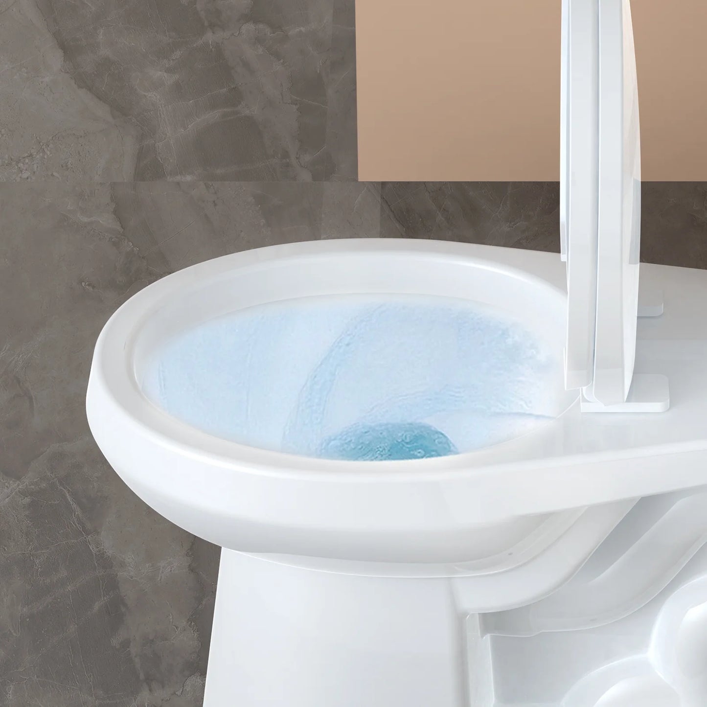 Pinypikaka Two-Piece Toilet with Toilet Seat and Wax Ring, Round Toilets for Bathrooms, 1.28 Siphonic Flush Toilet Cotton White 17", Toilet Seat Included