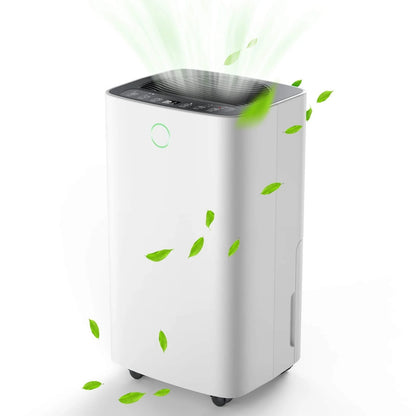 FREE VILLAGE Dehumidifier, 24 Pint Dehumidifiers Intelligent Humidity Control for Home Up to 1500 Sq. Ft, Auto Drainage, Digital Control Panel, 12 HrTimer, Dehumidifier for Basement, Bathroom, Bedroom