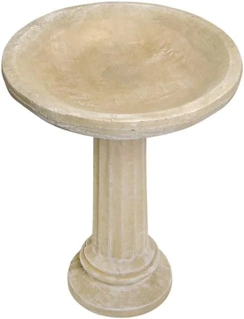 Solid Rock Stoneworks 2 Piece Collanade Birdbath - 26" Tall - Desert Sand Color