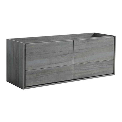 Fresca Catania 60" Wall Hung Single Sink Wood Bathroom Cabinet in Glossy White