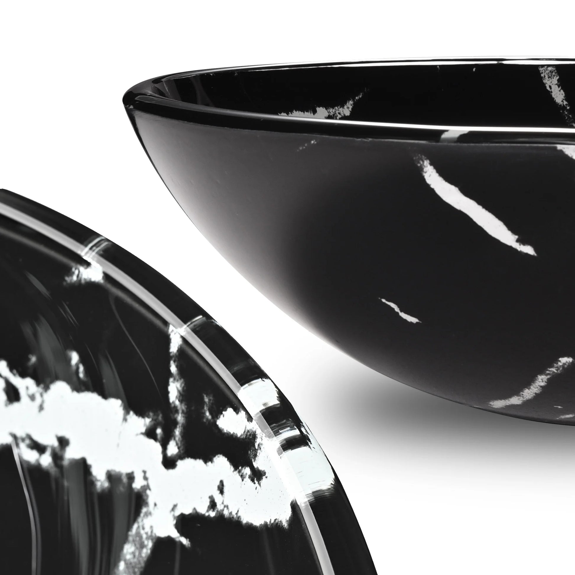 Aquaterior Tempered Glass Round Vessel Sink Artistic Marbling Pattern Above Counter Bathroom Lavatory Vanity Bowl Basin