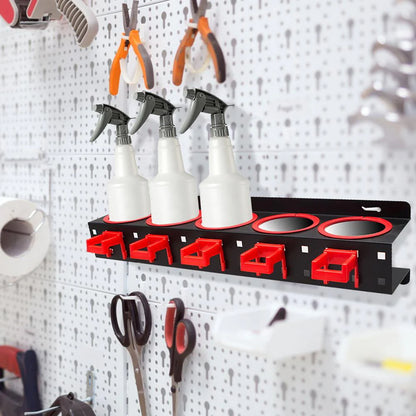 MEGAWHEELS Garage Car Wash Tool Rack-Wall Mounted Spray Bottles Storage Holder Car Detailing Organizer Metal Hanger Storage for Garage Bathr