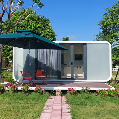 THLAND Luxury modern prefab cabin - 20ft mobile capsule with bedroom, kitchen and bathroom, storm resistant prefab cabin -16 typhoon and 11 earthquake proof mobile cabin for travel and outdoor living