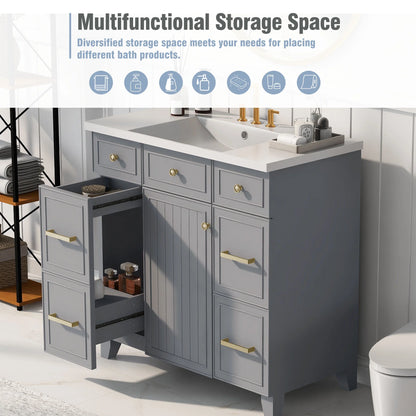 Harper & Bright Designs 36" Bathroom Cabinet Vanity with Sink Combo, Bathroom Storage Cabinet with Drawer and Doors, Gray