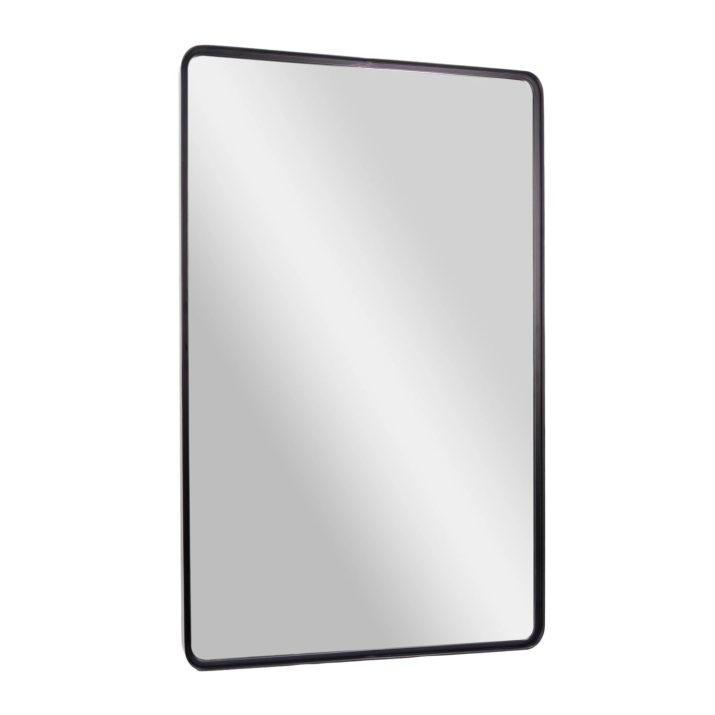 Emma + Oliver 48" x 30" Rectangular Wall Mirror with Black Frame and Silver Backed Glass for Clarity for Entryways, Bathrooms & More