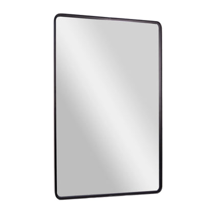 Emma + Oliver 48" x 30" Rectangular Wall Mirror with Black Frame and Silver Backed Glass for Clarity for Entryways, Bathrooms & More