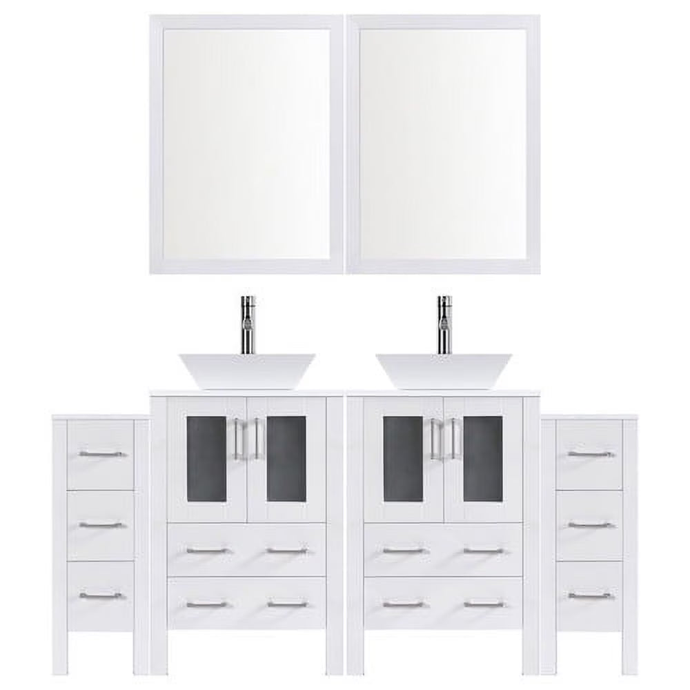 LessCare Modern 84'' Double Bathroom Vanity Set with Mirror