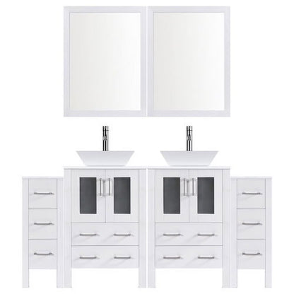 LessCare Modern 84'' Double Bathroom Vanity Set with Mirror
