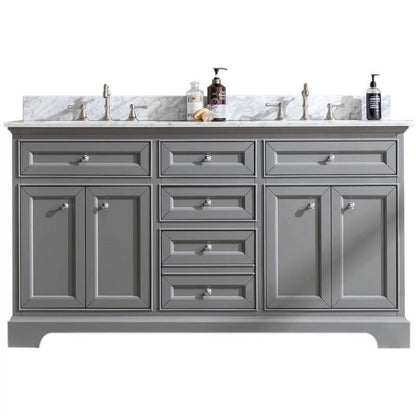 Ari Kitchen & Bath South Bay 55" Solid Wood Bathroom Vanity in Gray