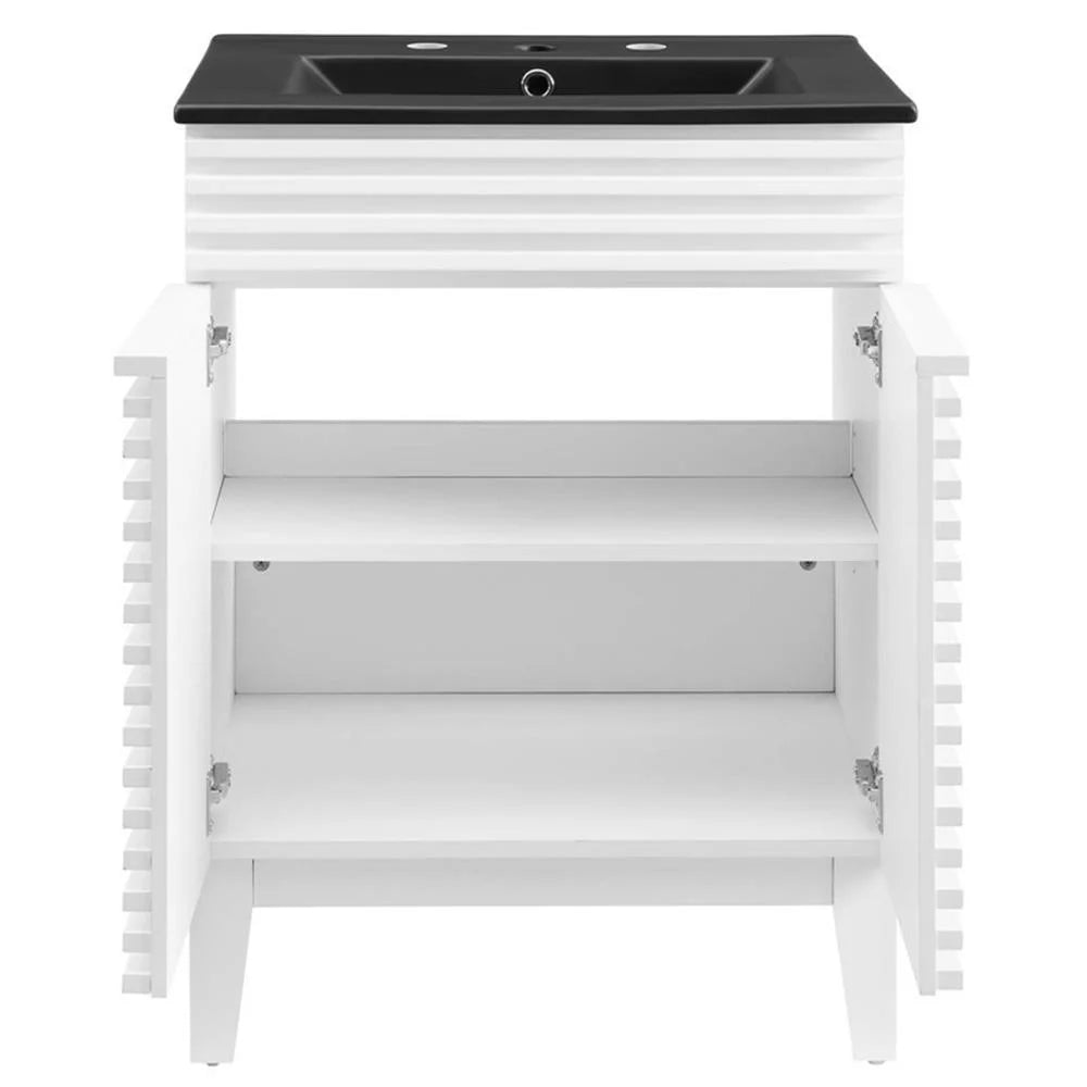 Modway Render 24" Bathroom Vanity in White Black
