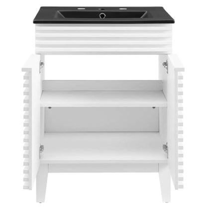 Modway Render 24" Bathroom Vanity in White Black