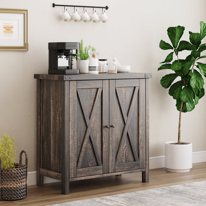 KTENME 2024 New Retro Style Coffee Bar Cabinet, Sideboard with Drawer and Adjustable Shelf, Storage Cabinet for Kitchen, Dining Room, Bathroom, Entryway