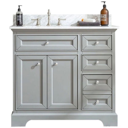 Ari Kitchen & Bath South Bay 55" Solid Wood Bathroom Vanity in Gray