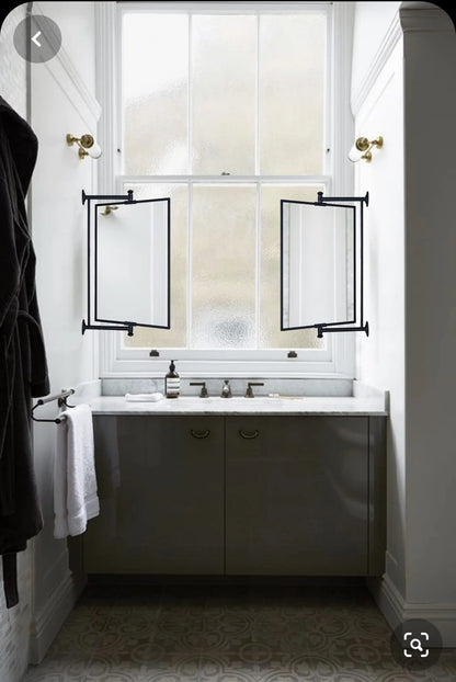 TEHOME Black Beveled Rectangle Pivot-N-View Bathroom Vanity Mirror 14x22"