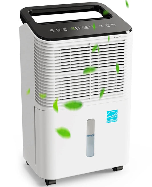 TABYIK 12 Pint Dehumidifier,Dehumidifier for Basements,Home,Large Room,Bathroom,Auto Mode with Drain Hose,Smart Humidity Control,2.3L Water Tank,up to 1500 Sq.ft