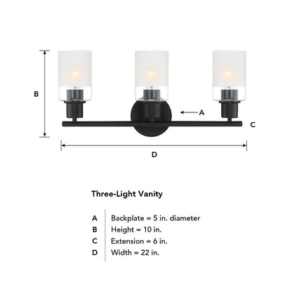 Designers Fountain Cedar Lane 3 Light Brushed Nickel Bathroom Vanity Light Fixture, D236M-3B-BN