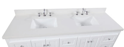 Abbey 72" Double Bathroom Vanity with Marine Gray Cabinet and Quartz Top
