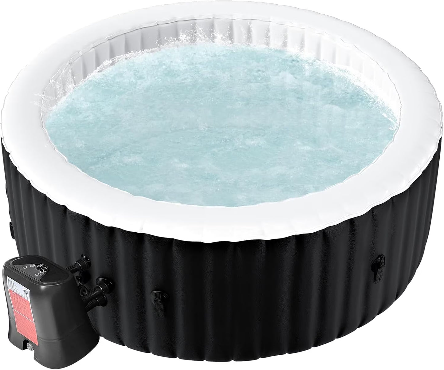 73" X 73" X 25" Inflatable Hot Tub for 4-6 Person Square, 240 Gallon Large Portable Hottub Spa with 130 Bubble Air Jets, Blow Up Spa Bathtub with LED Control Panel, 2 Filter, Temperature up to 104��F