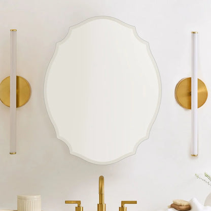 Frameless Irregular Medicine Cabinet with Beveled Mirror Bathroom Medicine Cabinet Mirror with Storage for Bathroom, 19'' H x 24'' W