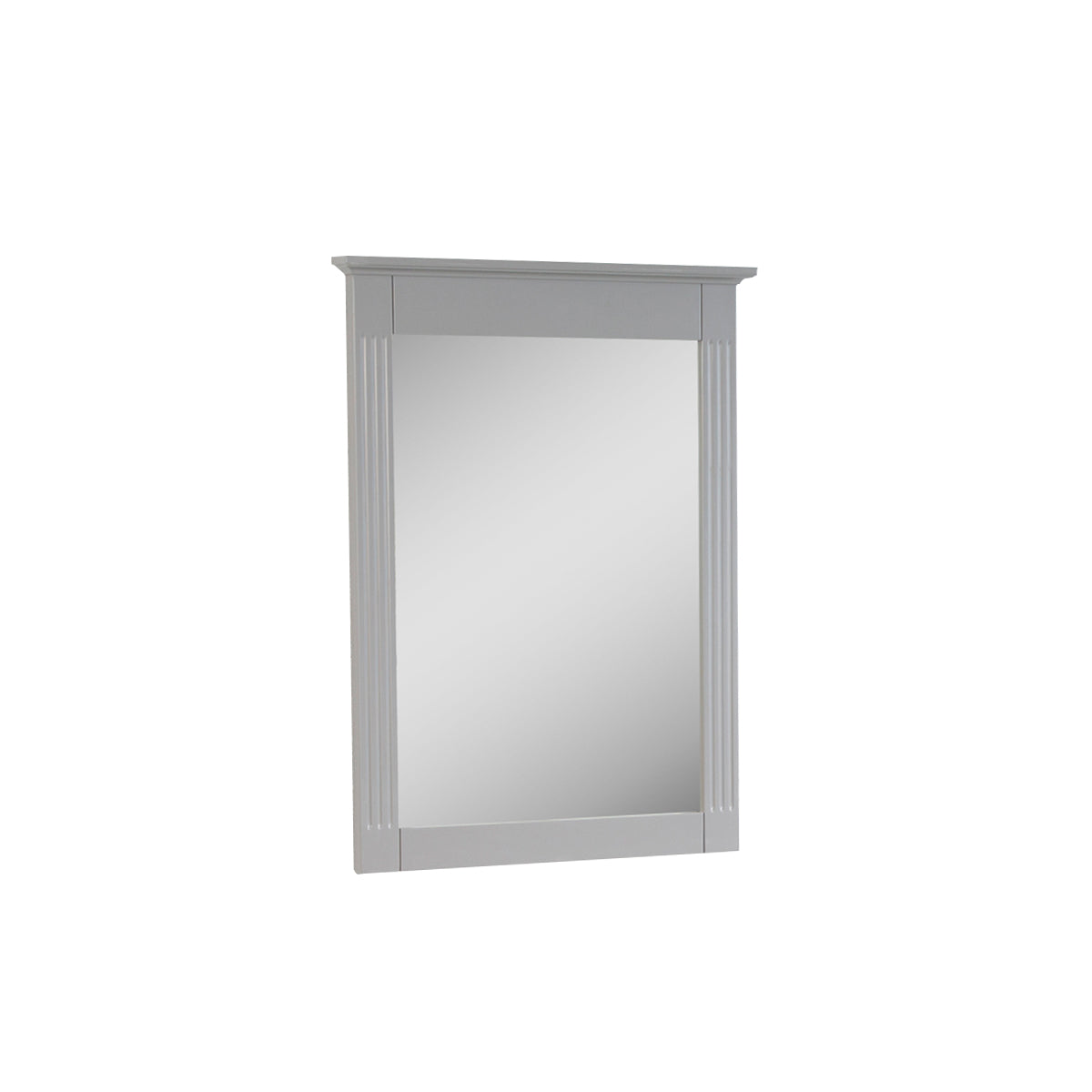 Forclover 33" x 26" 2 PCS Rectangle Wall-Mounted Vanity Mirror, Solid Wooden Framed Makeup Mirror, Bathroom Wall Mirror Apply to Bathroom Living Room Entryway, White