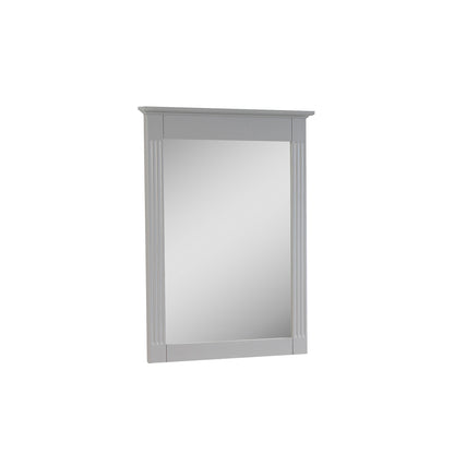 Forclover 33" x 26" 2 PCS Rectangle Wall-Mounted Vanity Mirror, Solid Wooden Framed Makeup Mirror, Bathroom Wall Mirror Apply to Bathroom Living Room Entryway, White
